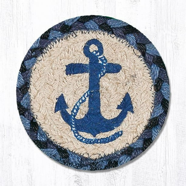 Blue Anchor Coaster Set